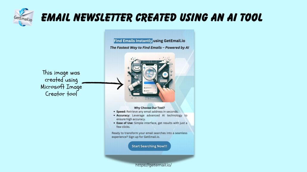 Email Newsletter Created using an AI Tool