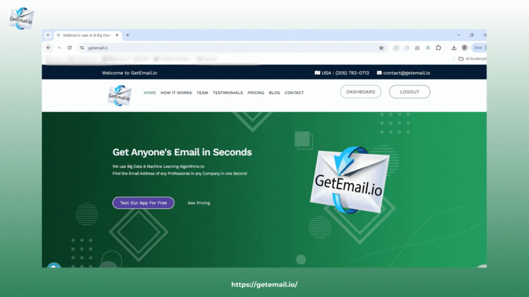 GetEmail.io Application