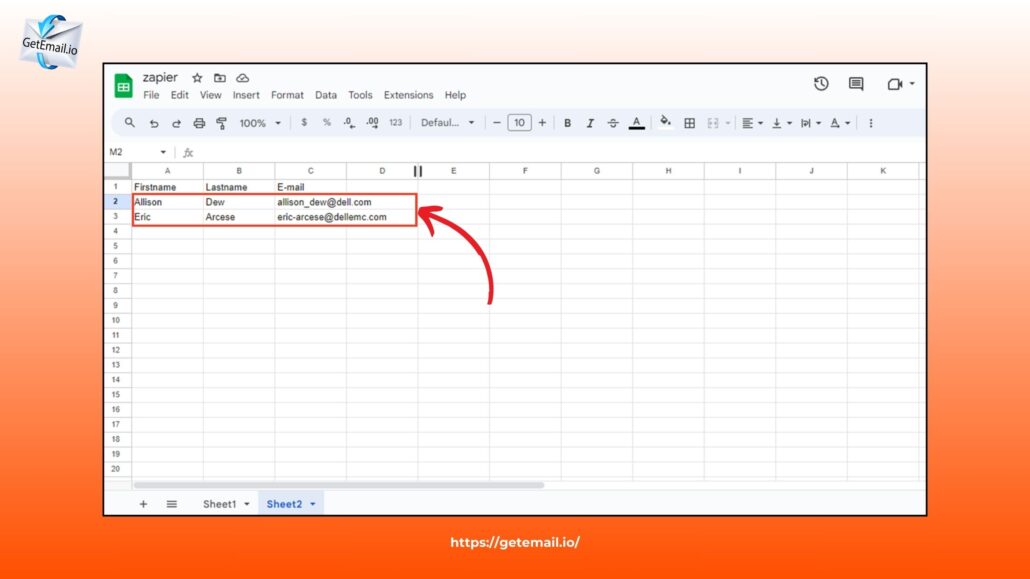 Go to the connected Google sheet