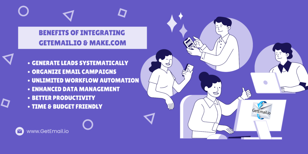 Benefits of integrating GetEmail.io and make.com