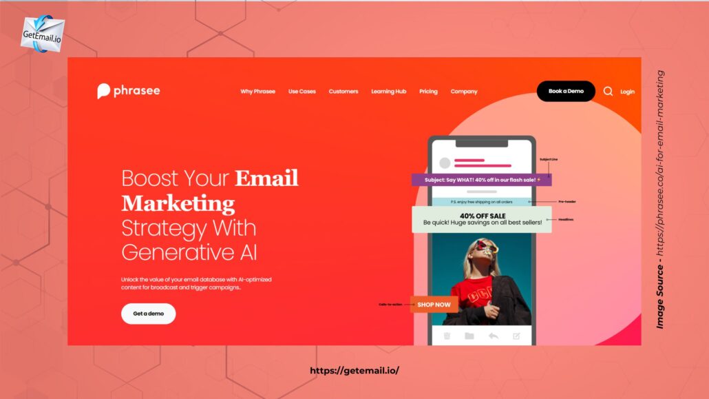 Phrasee landing page