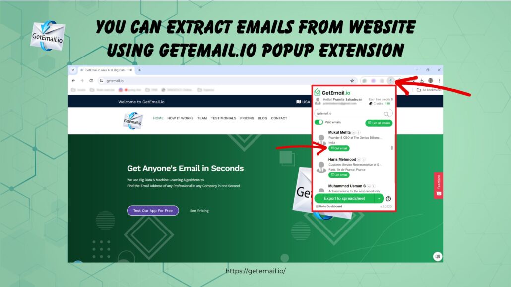 You can extract emails from Website using GetEmail.io popup extension